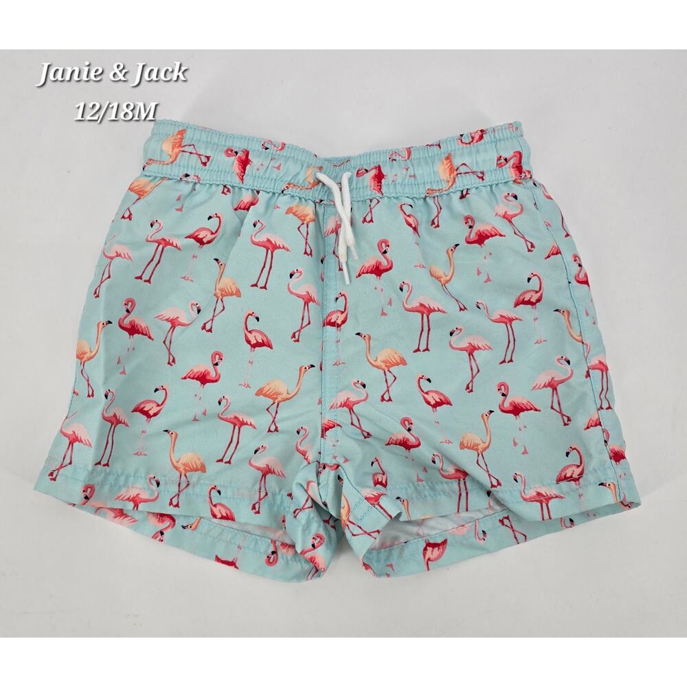 Janie & Jack Boys Flamingo Swim Trunks | Size‎ 18–24 Months